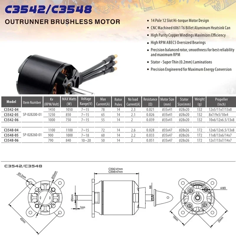 SURPASS HOBBY C3542 Brushless  - Rc Plane Hobby Zone ulasan dan harga